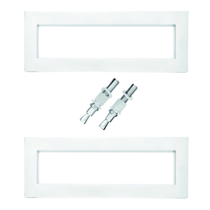 HDD Door handle white structure "Qube" pair for glass doors