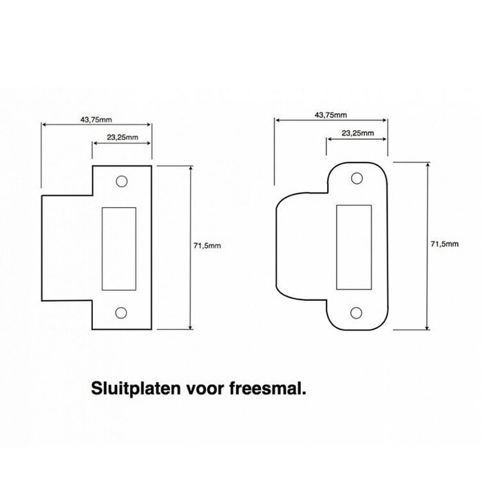 247WOOD  Freesmal sluitplaat 71x23 - 247WOOD