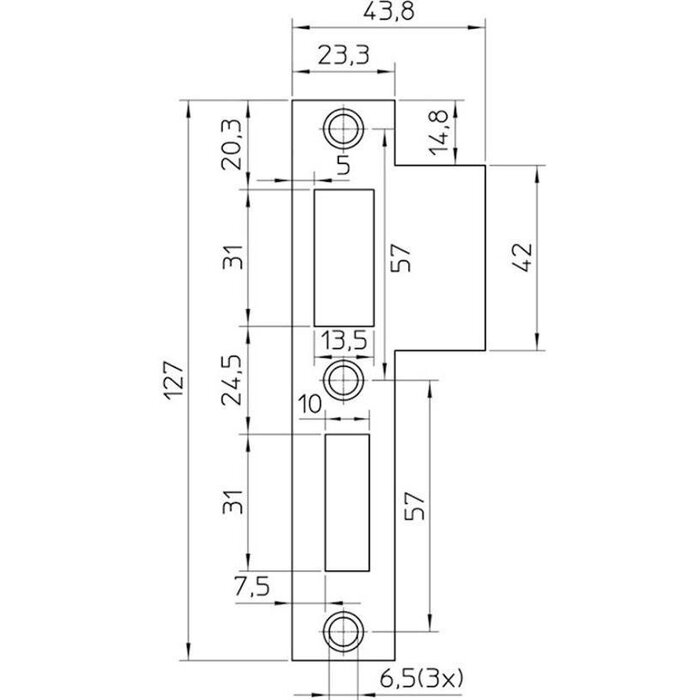 247WOOD Milling template locking plate 127x23 left - 247WOOD