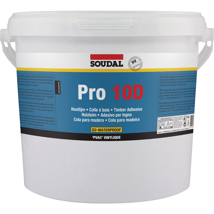 SOUDAL Soudal - PRO 10D - Witte houtlijm - 5KG