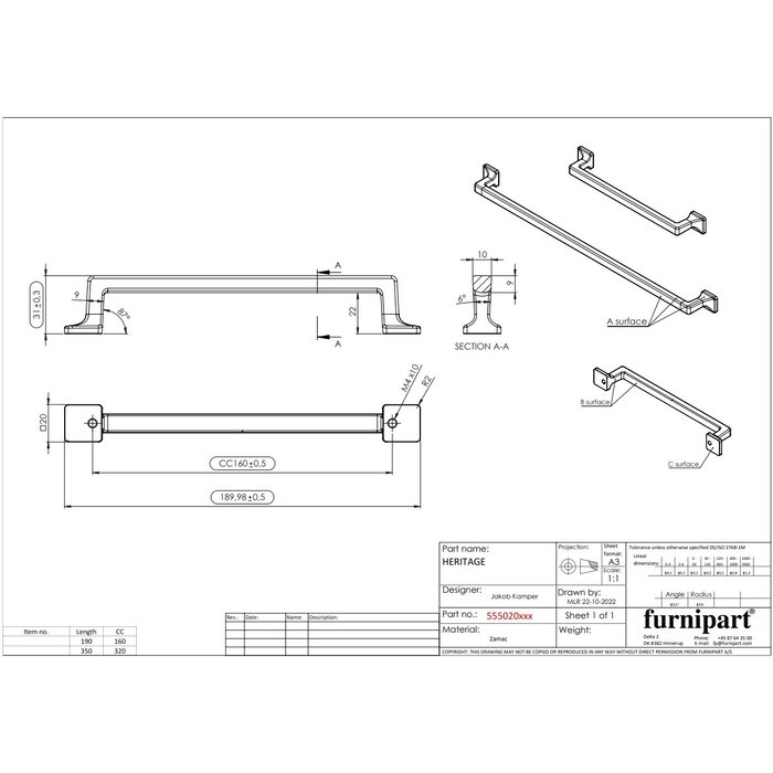Furnipart Furnipart-Möbelgriffe HERITAGE – Poliertes Nickel
