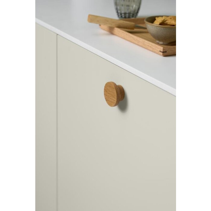 Furnipart Round furniture knob CIRCLE - Wood - Oak natural lacquer