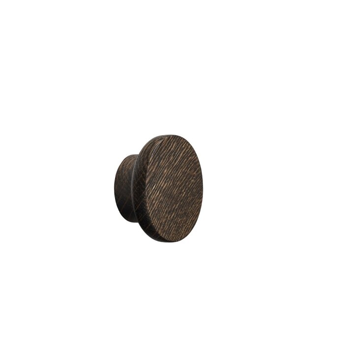 Furnipart Round furniture knob CIRCLE - Wood - Oak dark brown lacquered