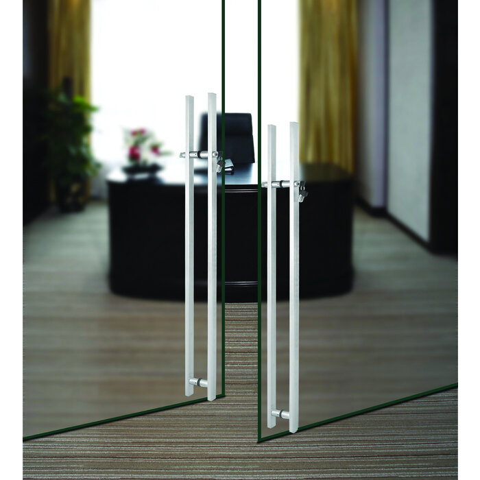 Fimet Paire de poignées de porte verrouillables Brasile inox - 38x25/1000/1250mm