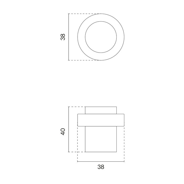 STERK Anthrazitgrauer Türstopper 1718 – zur Bodenmontage Ø38x40 mm – Basaltgraues PVD