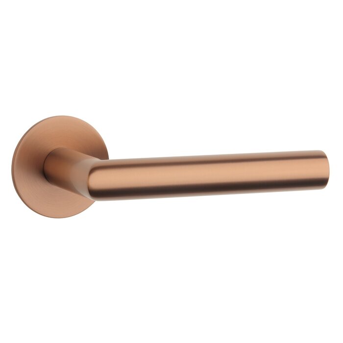 STERK Copper-colored door handles OVAL 1750 ultra-thin rosettes of 3 mm