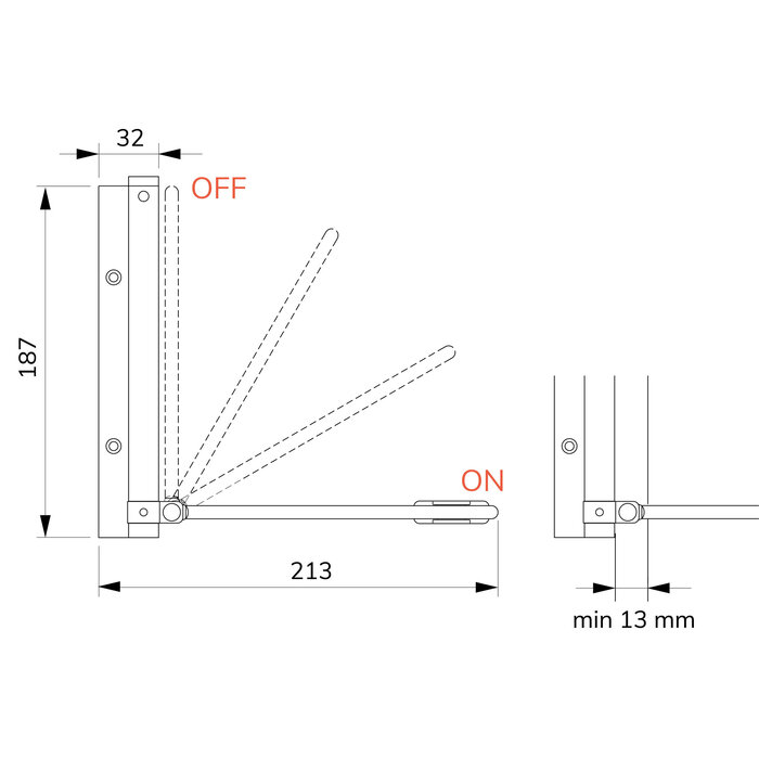 Dulimex Door closer with pin for outdoor use - Silver gray
