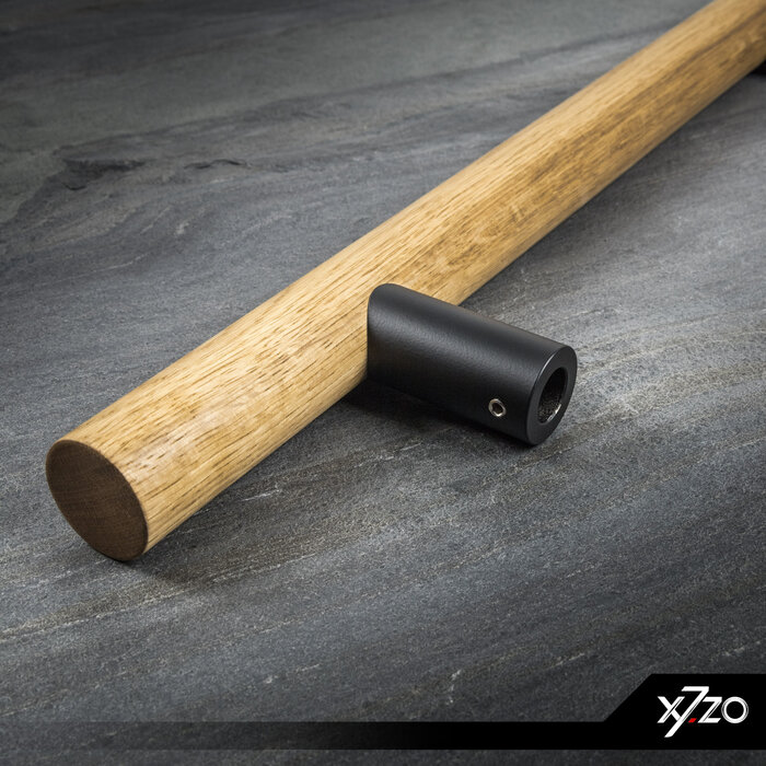 X7.ZO Paar Türgriffe Z11 34 – Eiche/Schwarz für Glas, Tür oder Sauna – 34/300/500 mm
