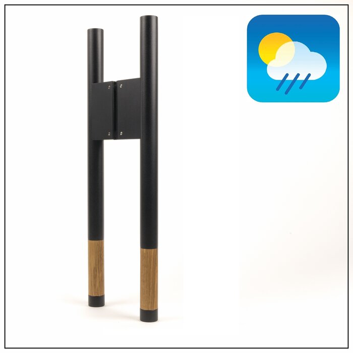 X7.ZO Paire de poignées de porte en inox Z41 WBS - Chêne / Noir - 30/80/500mm