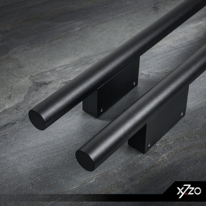 X7.ZO Paire de poignées de porte en inox Z41 WBS - Chêne / Noir - 30/80/500mm