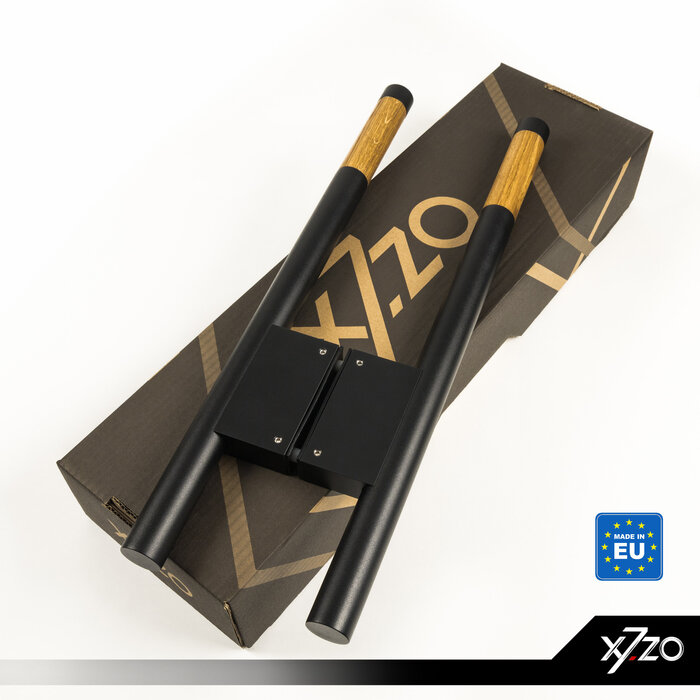 X7.ZO Paar Türgriffe aus Edelstahl Z41 WBS – Eiche / Schwarz – 30/80/500 mm