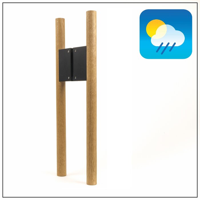 X7.ZO Pair of wooden door handles Z41 EBS - Oak / Black - 30/80/500mm