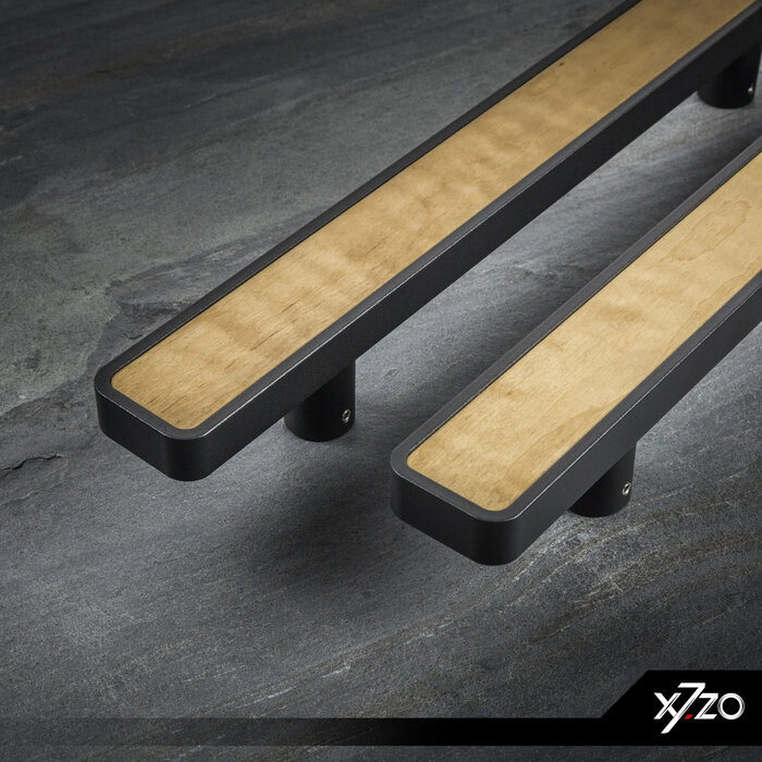 X7.ZO Paar deurgrepen Z25 - Eikenhout/Zwart - 50/390/490 mm