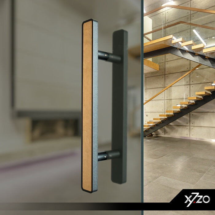 X7.ZO Paar deurgrepen Z25 - Eikenhout/Zwart - 50/390/490 mm