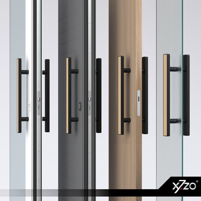 X7.ZO Paar deurgrepen Z25 - Eikenhout/Zwart - 50/390/490 mm