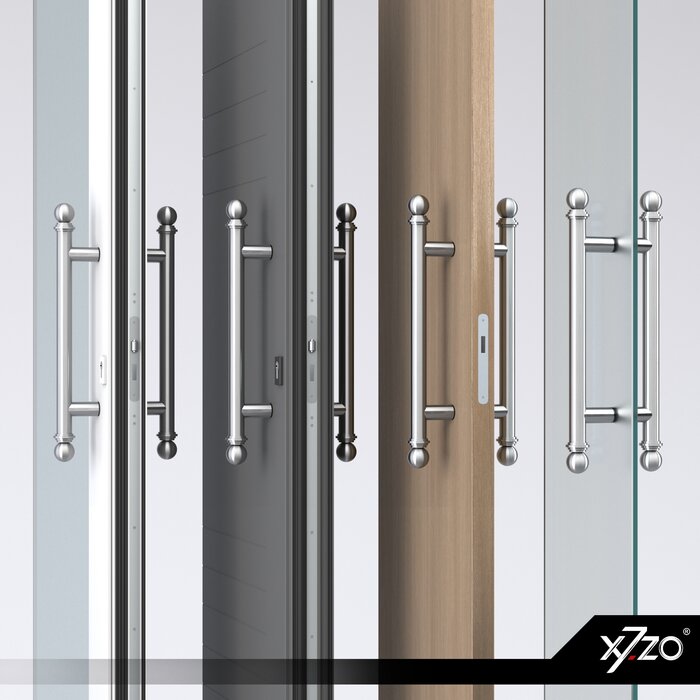 X7.ZO Paire de poignées de porte en inox massif Z42 - Ø40mm