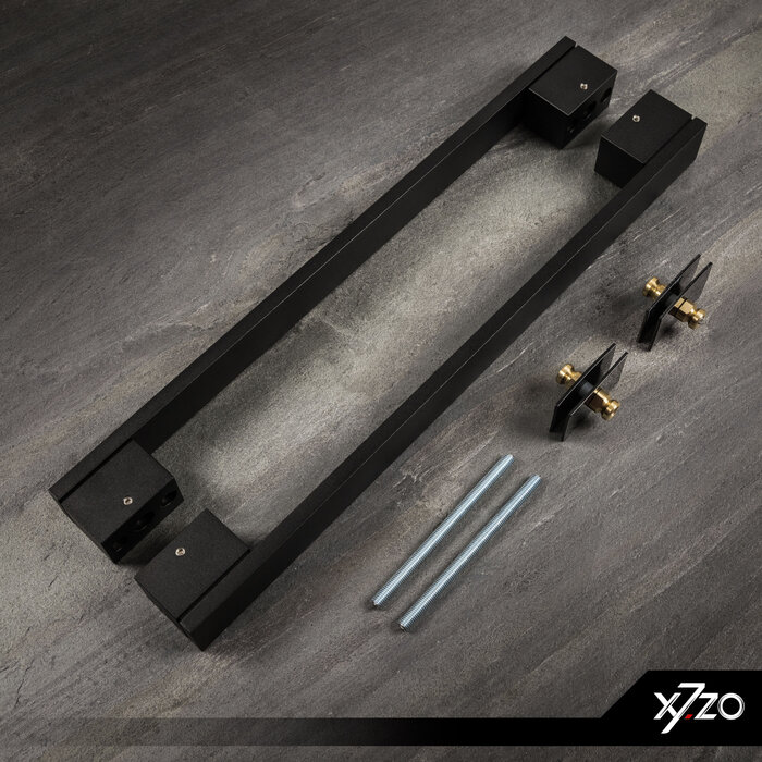 X7.ZO Pair of black solid door handles Z20 - 40/435/498 mm