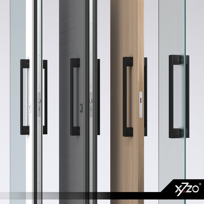 X7.ZO Paar zwarte massieve deurgrepen Z20 - 40/435/498 mm