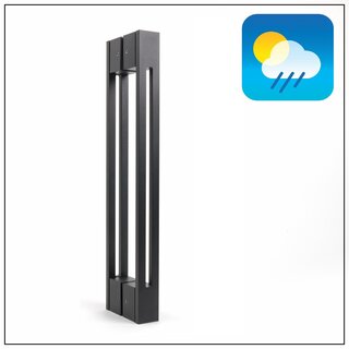 X7.ZO Paar schwarze Design-Türgriffe Z18 aus Edelstahl – 480 mm