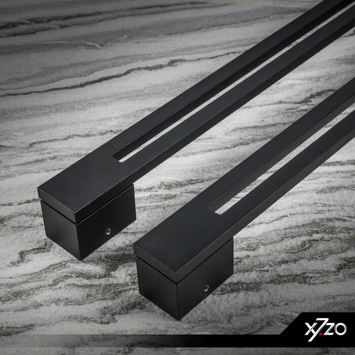 X7.ZO Paire de poignées de porte design noires Z18 en acier inoxydable massif - 40/420/480mm