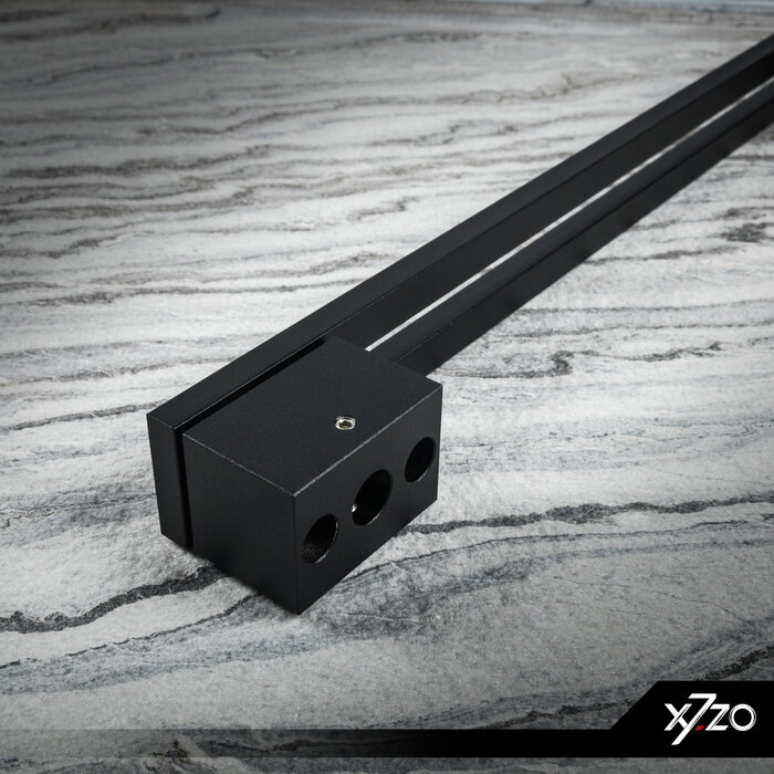 X7.ZO Paar schwarze Design-Türgriffe Z18 aus massivem Edelstahl – 40/420/480 mm