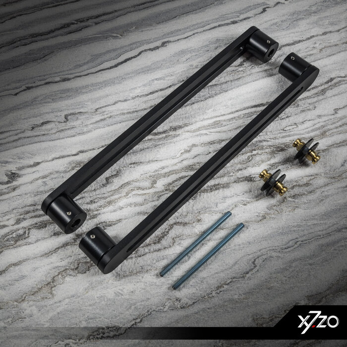 X7.ZO Pair of black design door handles Z19 made of solid stainless steel - 40/410/450