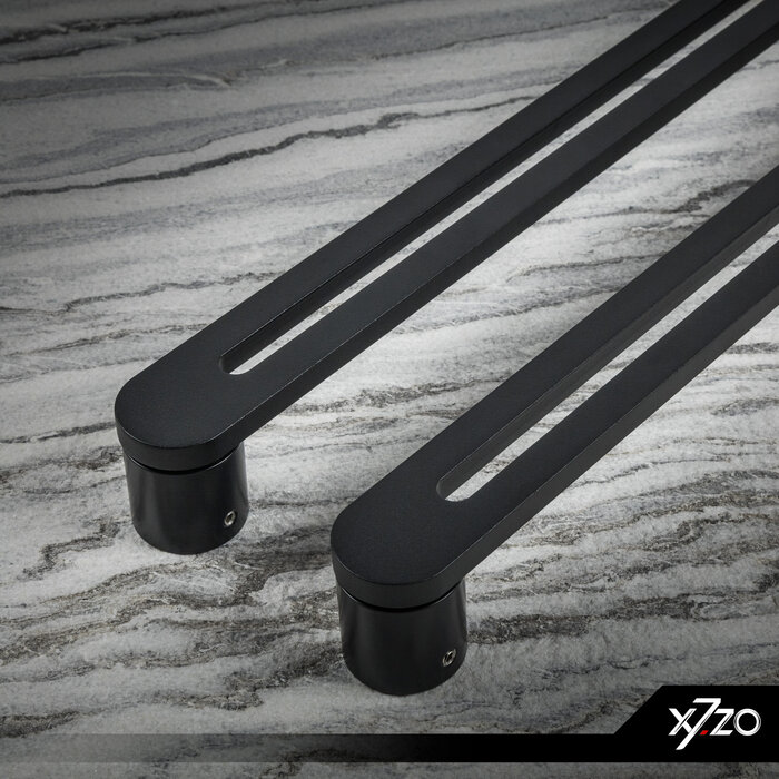 X7.ZO Paire de poignées de porte design noires Z19 en acier inoxydable massif - 40/410/450