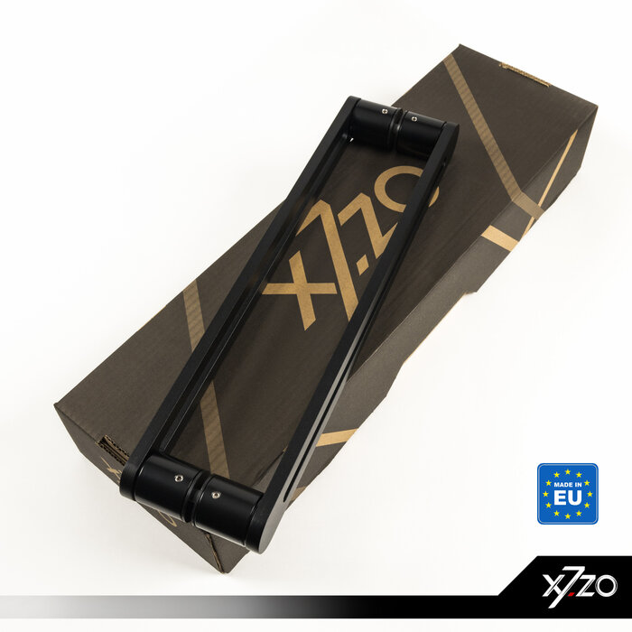 X7.ZO Pair of black design door handles Z19 made of solid stainless steel - 40/410/450
