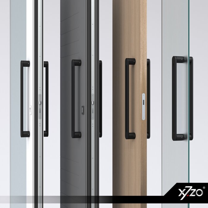 X7.ZO Paire de poignées de porte design noires Z19 en acier inoxydable massif - 40/410/450