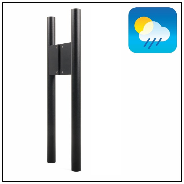 X7.ZO Paire de poignées de porte design noires Z39 BS en acier inoxydable - 30/80/500