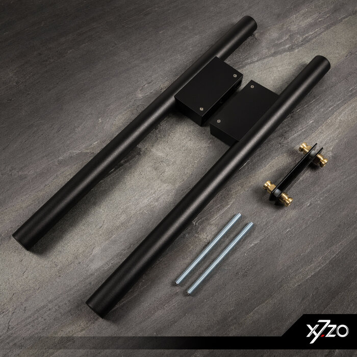 X7.ZO Pair of black design door handles Z39 BS stainless steel - 30/80/500
