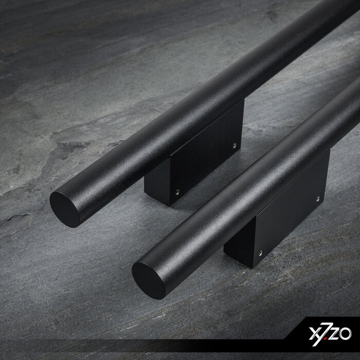 X7.ZO Paire de poignées de porte design noires Z39 BS en acier inoxydable - 30/80/500
