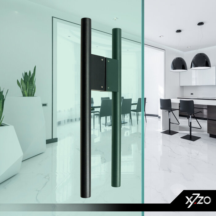 X7.ZO Paire de poignées de porte design noires Z39 BS en acier inoxydable - 30/80/500