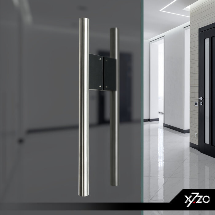 X7.ZO Paire de poignées de porte design en inox Z41 BS - 30/80/500mm