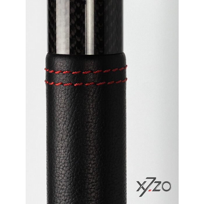 X7.ZO Design-Türgriff Z13 – Carbon/Edelstahl 500 mm – schwarzes italienisches Leder