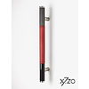 X7.ZO Design deurgreep Z13 - Carbon/RVS 500 mm - Rood leer