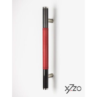 X7.ZO Design deurgreep Z13 - Carbon/RVS 500 mm - Rood leer