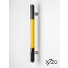 X7.ZO Design deurgreep Z13 - Carbon/RVS 500 mm - Geel leer