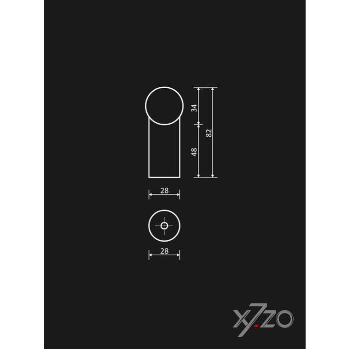 X7.ZO Design deurgreep Z7 - Carbon/RVS 500 mm - Recht 90°