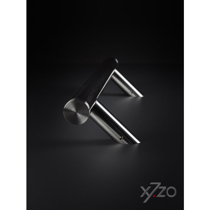X7.ZO Design door handle Z8 - Carbon/stainless steel 500 mm - Angled 45°