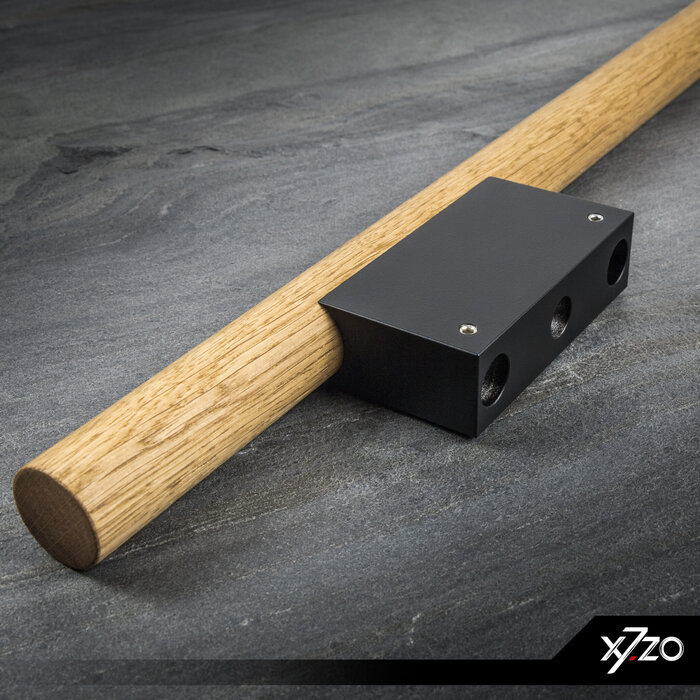 X7.ZO Poignée de porte simple en bois Z41 EBS - Chêne / Noir - 30/80/500mm