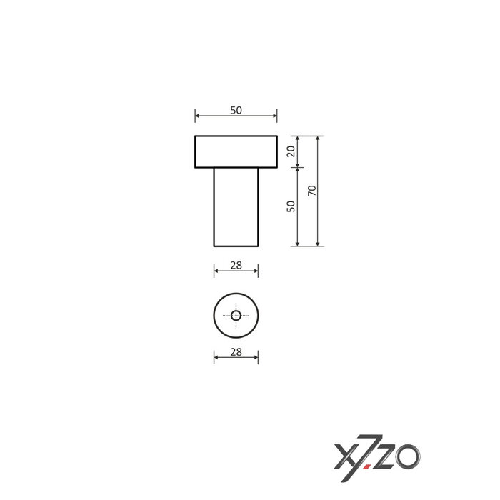 X7.ZO Enkele deurgreep Z25 - Eikenhout/Zwart - 50/390/490 mm