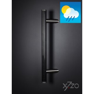 X7.ZO Poignée de porte design Z8 - Carbone/inox 500 mm - Inclinée