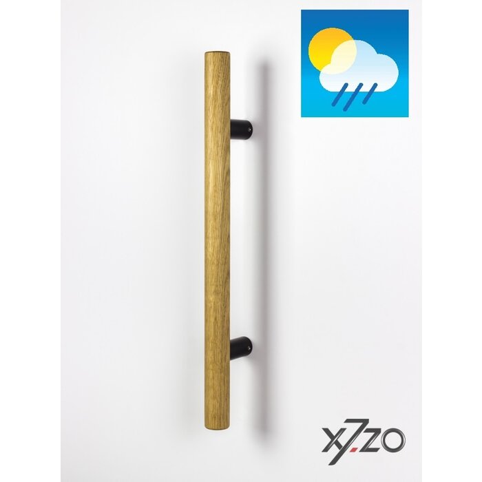 X7.ZO Enkele deurgreep Z11 34 - Eikenhout / zwart voor glas, deur of sauna - 34/300/500mm