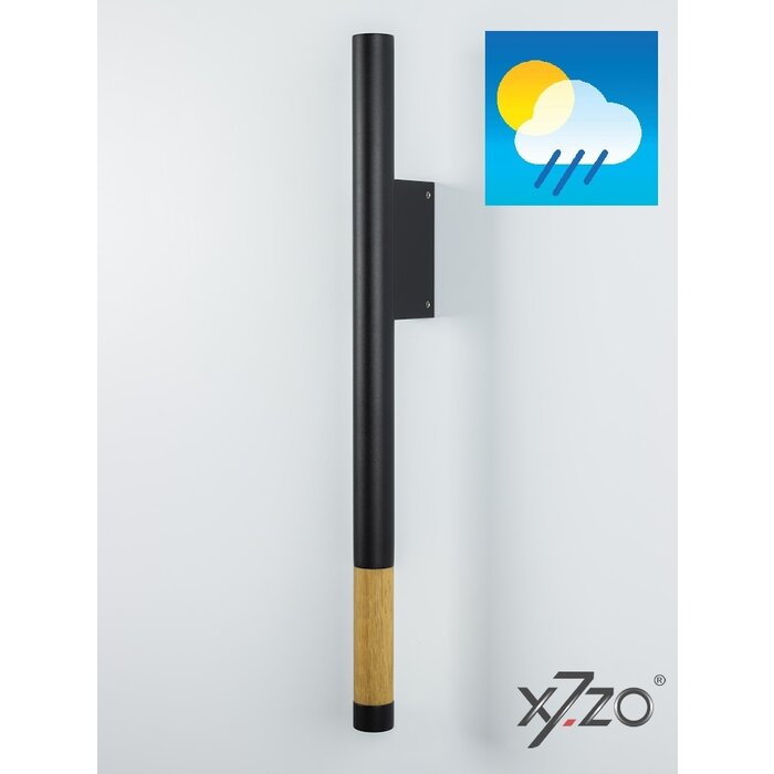 X7.ZO Enkele RVS deurgreep Z41 WBS - Eikenhout / Zwart - 30/80/500mm