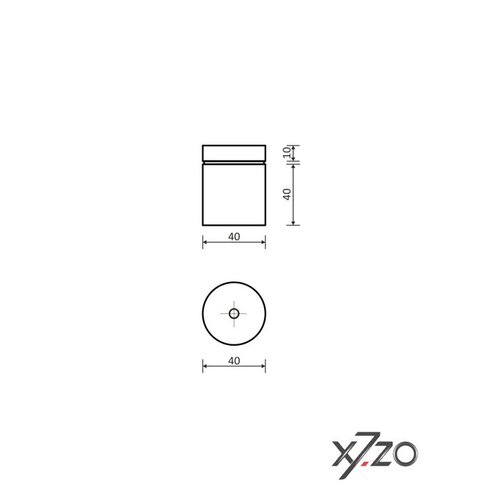 X7.ZO Enkele zwarte design deurgreep Z19 uit massief RVS - 40/410/450