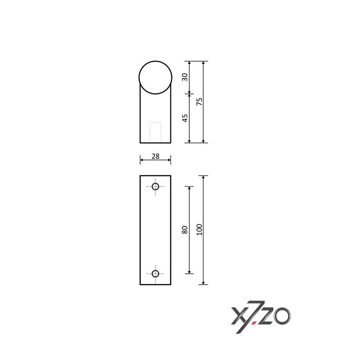 X7.ZO Poignée de porte simple design noire Z39 BS en acier inoxydable - 30/80/500