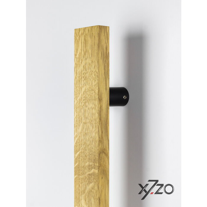 X7.ZO Single door handle Z11 50x20 - Oak / black for glass, door or sauna - 300/500mm