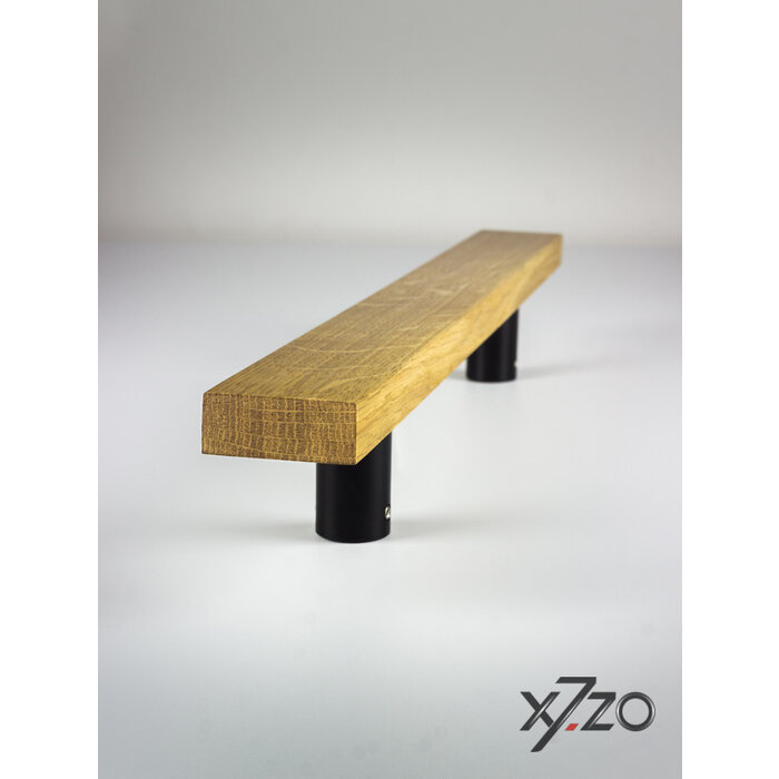 X7.ZO Single door handle Z11 50x20 - Oak / black for glass, door or sauna - 300/500mm