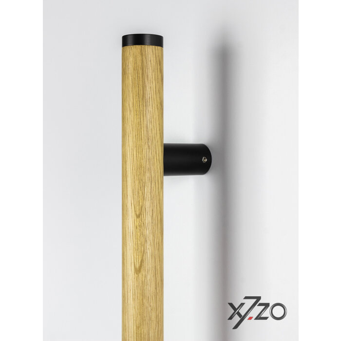 X7.ZO Single door handle Z12 - Oak / black for glass, door or sauna - 34/300/500mm